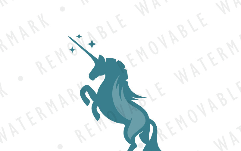 Modèle de logo Power of the Unicorn