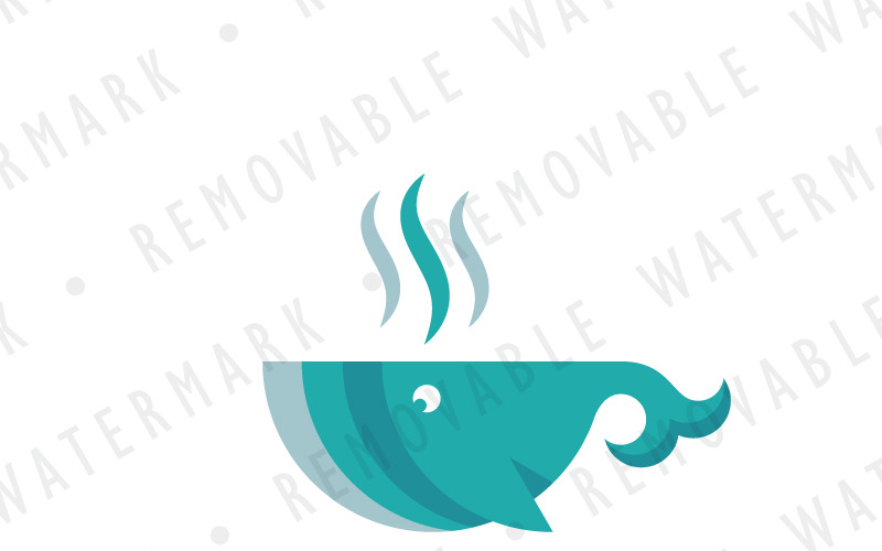 Modello di logo della tazza di balena