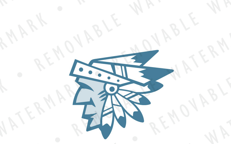 Download Шаблон логотипа "Native American Chief Logo Template" / Native American Chief Logo Template - Шаблон логотипа на тему графика american tribe character feather leader spirit warrior wisdom native indian chief cherokee logo design template shaman entertainment consulting outdoor meditation