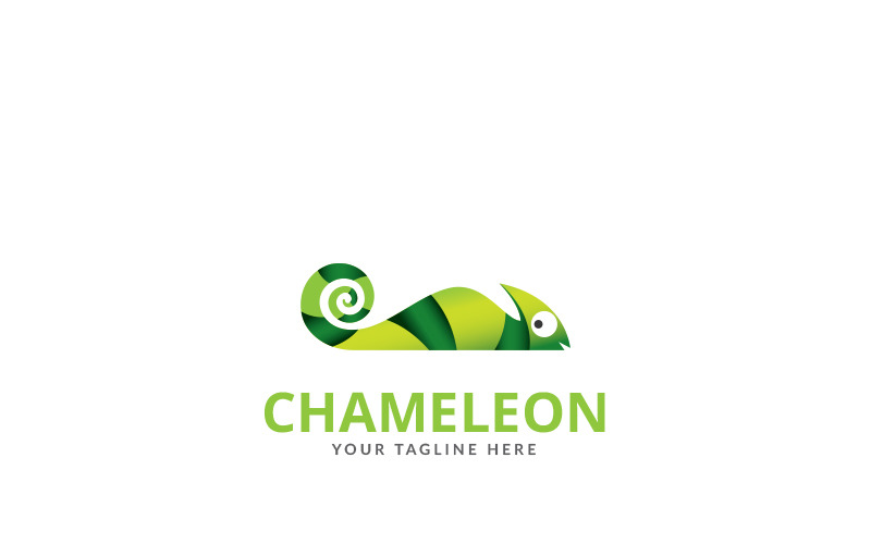 Plantilla de logotipo de camaleón verde