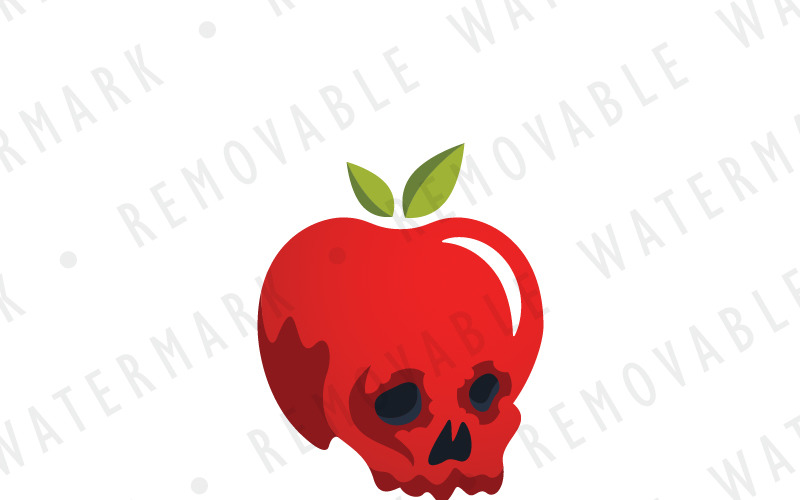Download Шаблон логотипа "Poisoned Apple Logo Template" / Poisoned Apple Logo Template - Шаблон логотипа на тему графика creative food apple fruit skull spirit bone death dead skeleton toxic poison rotten poisoned logo design template eat alcohol entertainment