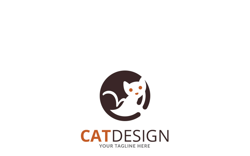 Шаблон логотипа дизайн кошки