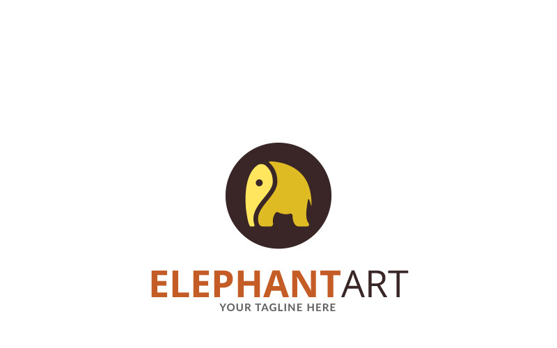 Шаблон логотипа искусства слона