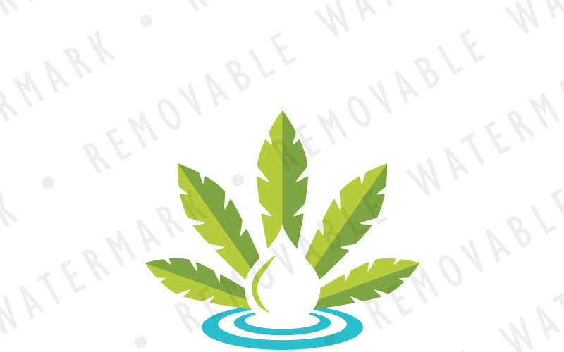Шаблон логотипа медицинского масла каннабиса