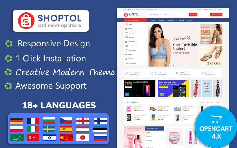 ShopTol Çok Mağazalı OpenCart 4 Teması