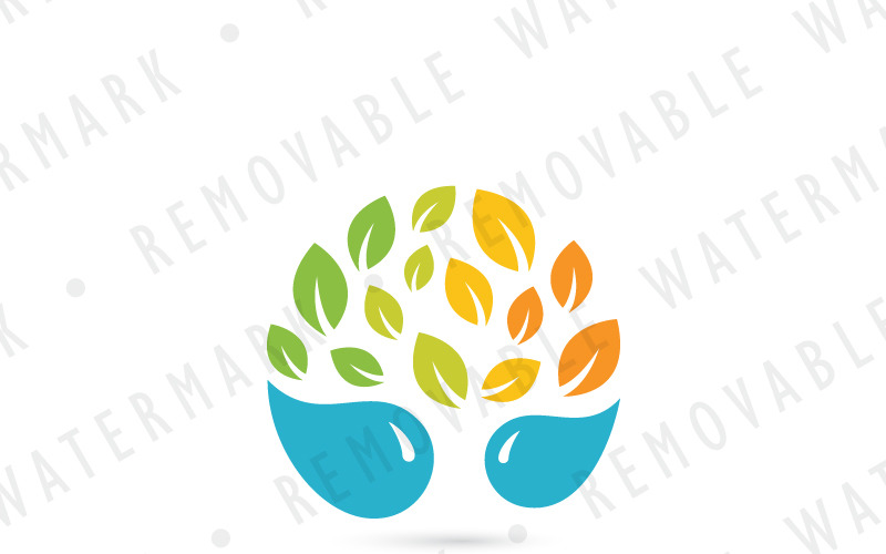 Download Шаблон логотипа "Tree of Life Logo Template" / Tree of Life Logo Template - Шаблон логотипа на тему графика natural tree water droplet nutrition energy healthy growth support vitamin environment organic logo design template spa garden renewable resource pharmacy