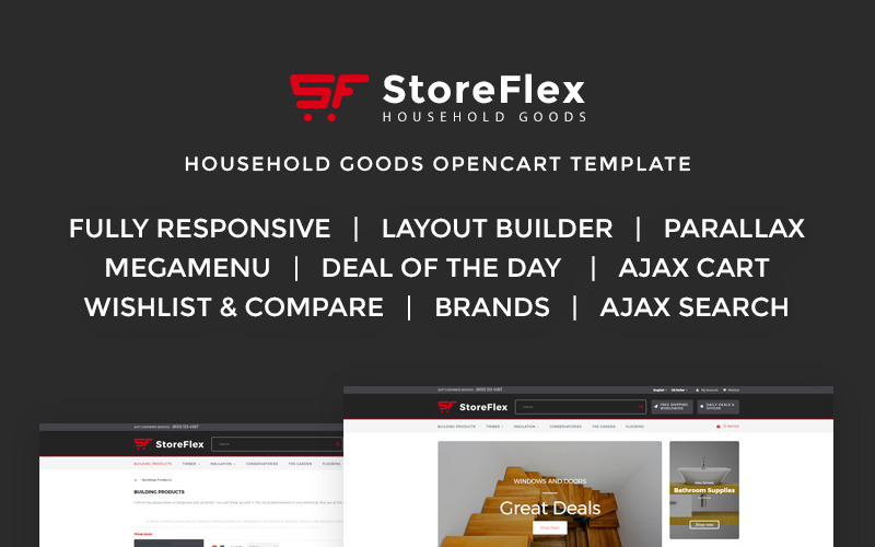 Адаптивный OpenCart шаблон Storeflex