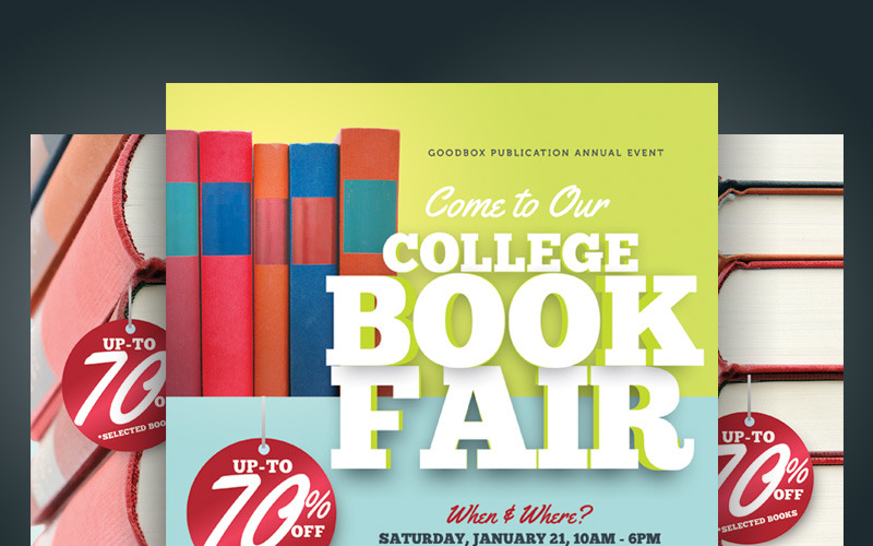 Download Фирменный стиль "Book Fair Flyers - Corporate Identity Template" / Book Fair Flyers - Corporate Identity Template - Фирменный стиль на тему графика ad advert author book children&amp;#039;s community fair flyer leaflet literature pamphlet poetry poster sale school shop store student used writer