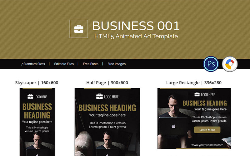 Download Animated Banner "Business HTML5 Ad Animated Banner" / Business HTML5 Ad Animated Banner - Animated Banner на тему графика business doubleclick studio gwd ads google animated template html5 banners web banner online ad clean multipurpose marketing promotional popular templates
