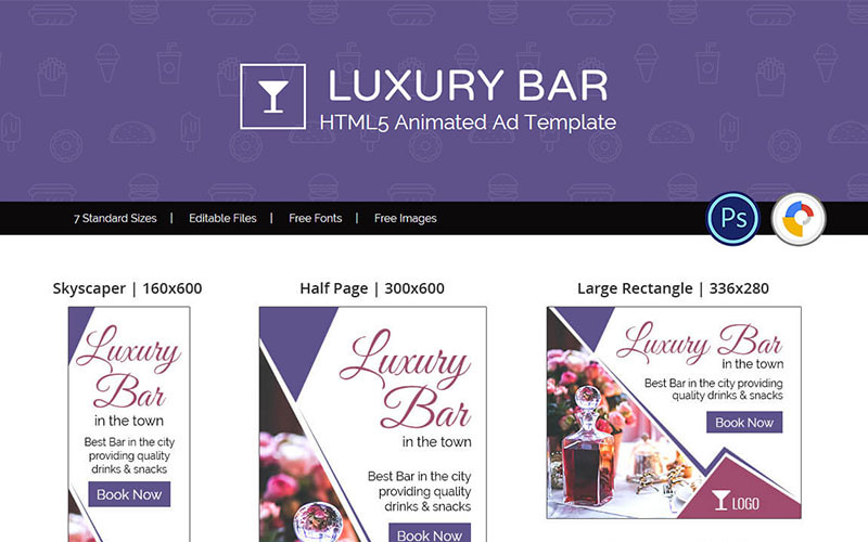 Eten & Restaurant | Luxe Bar geanimeerde banner