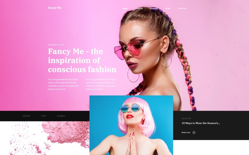 Fancy Me - Тема модного блогу WordPress Elementor