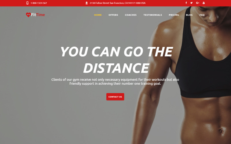 FitTime - responsywny szablon strony docelowej w HTML5 Fitness Studio