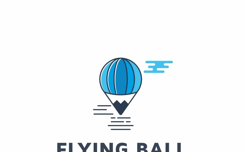 Download Шаблон логотипа "Flying Balloon Logo Template" / Flying Balloon Logo Template - Шаблон логотипа на тему графика air airplane airport avia balloon business corporate delivery fast fly flying identity journey logistic motion move plane professional resort service