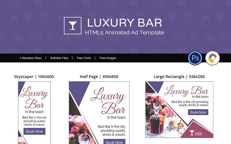 Food & Restaurant | Luxury Bar Animated Banner