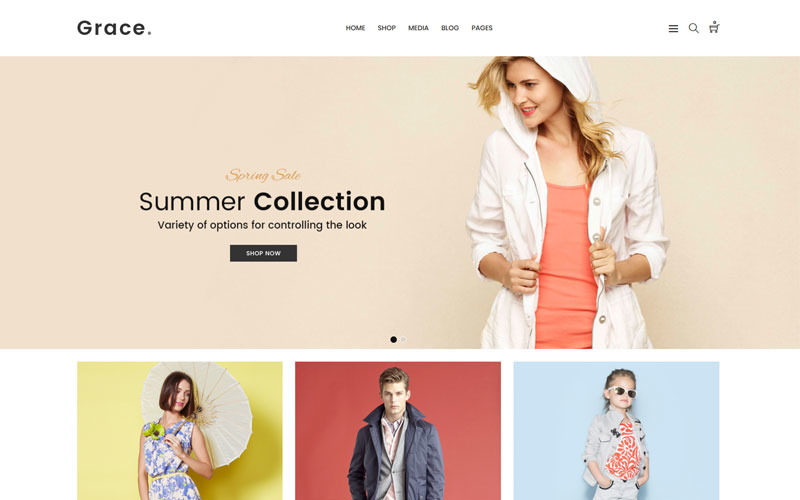 Grace - Minimal Fashion Store WooCommerce-thema