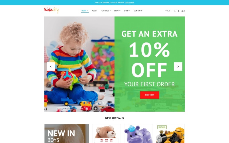 Kidz City - Kindergeschäft Elementor WooCommerce Theme