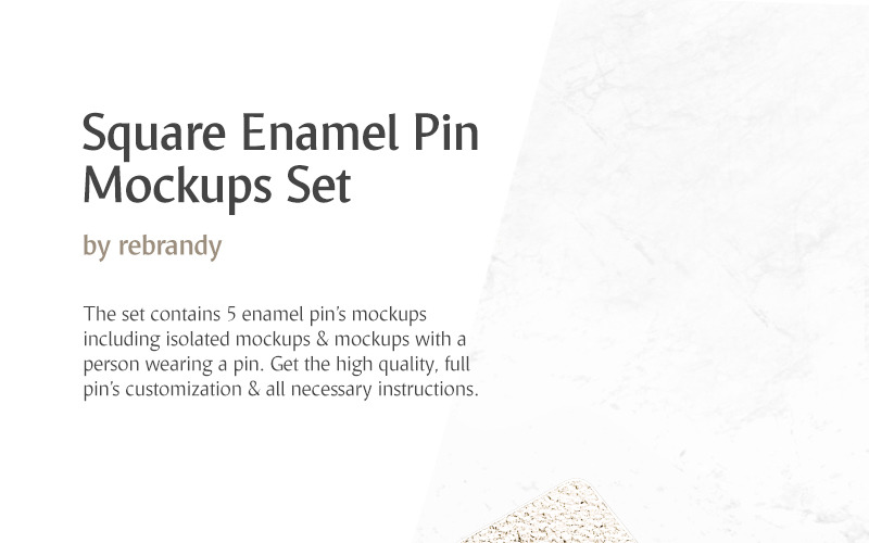 Макет продукта Square Enamel Pin Set