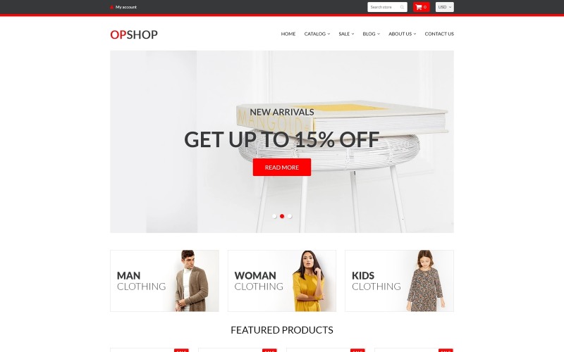 OpShop - тема Shopify для оптового магазина
