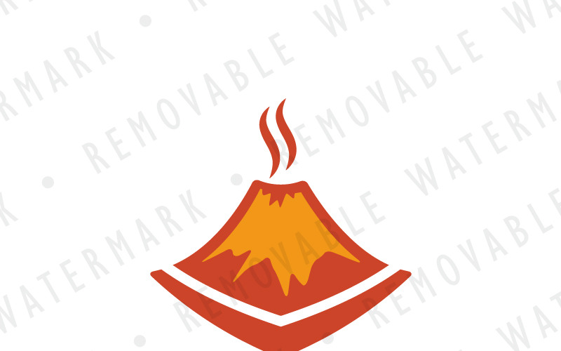 Шаблон логотипа тлеющего вулкана