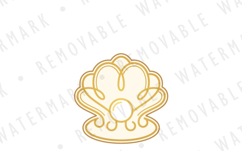 Шаблон логотипа жемчужная ракушка