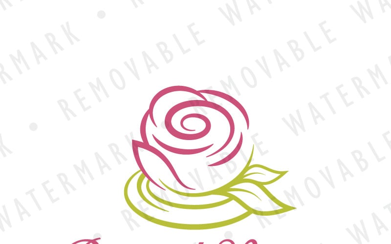 Шаблон логотипу Кубок цвітіння троянд