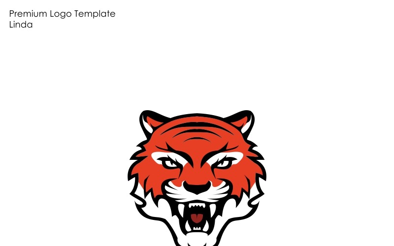 Download Шаблон логотипа "Tiger Logo Template" / Tiger Logo Template - Шаблон логотипа на тему графика animal black logo negative space orange predator print template tiger vector web white