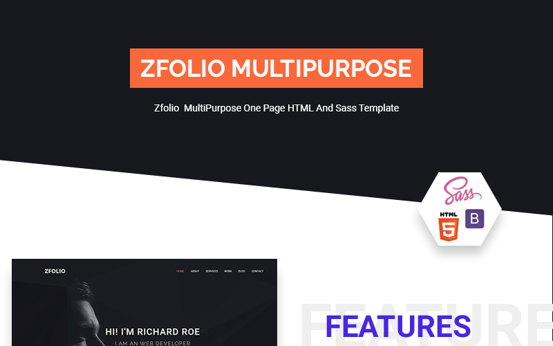 Zfolio | MultiPurpose And Sass Landing Page Template