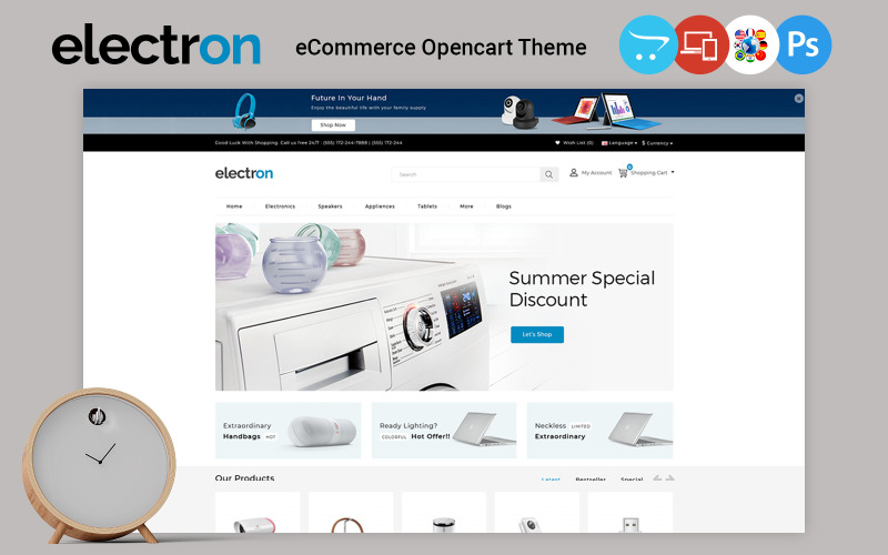 Electron Store OpenCart-sjabloon