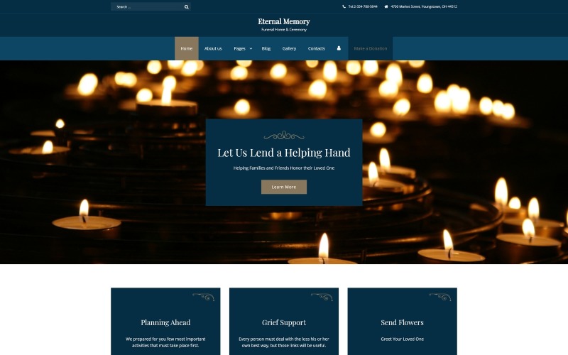 Eternal Memory - Plantilla Joomla de Solid Funeral Company