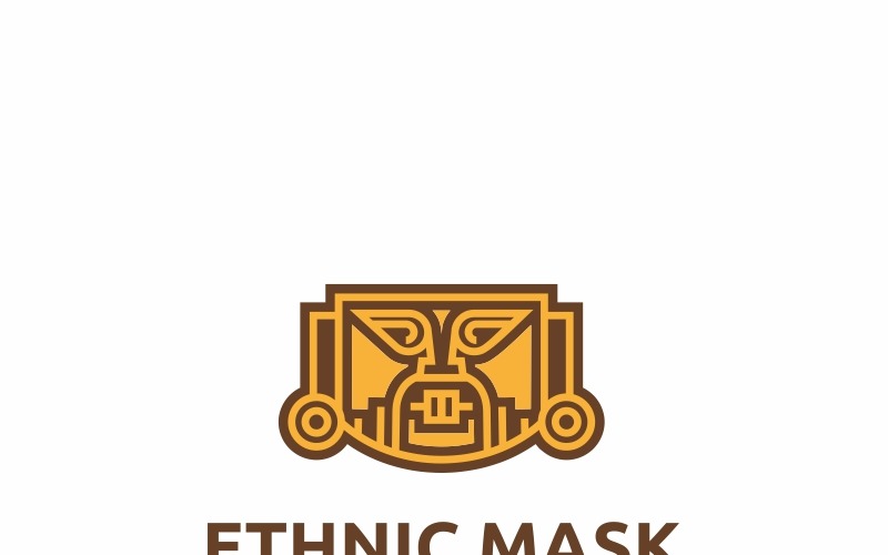 Download Шаблон логотипа "Ethnic Mask Logo Template" / Ethnic Mask Logo Template - Шаблон логотипа на тему графика aborigine africa art carved craft culture decoration decorative e element ethnic face five handcraft handmade hawaiian mask hotel indigenous letter