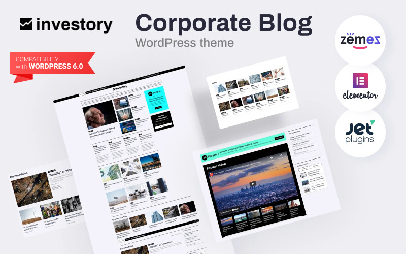 Investory - тема WordPress для корпоративного блога Elementor