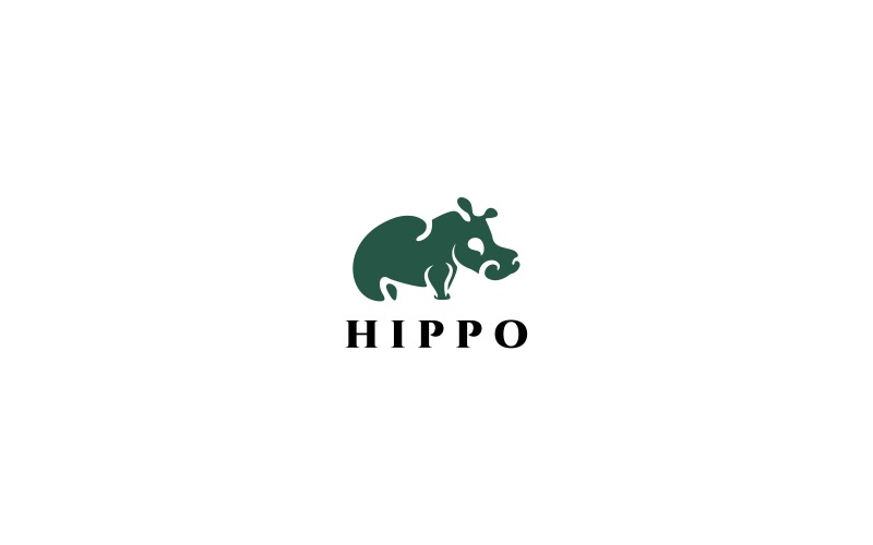 Modelo de logotipo hipopótamo