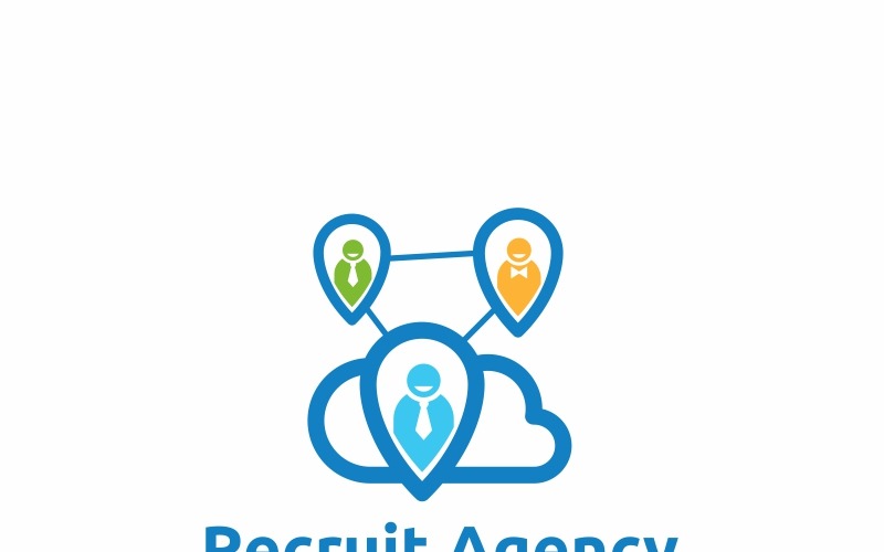 Download Шаблон логотипа "Recruit Agency Logo Template" / Recruit Agency Logo Template - Шаблон логотипа на тему графика church community group hire humans job search law leader leadership legal management marketing online people placement recruit recruiter sales security