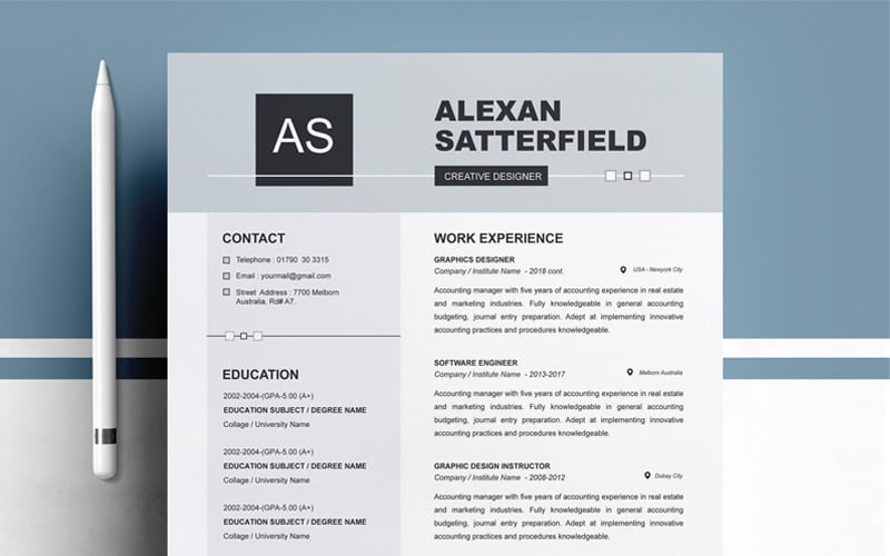 Modèle de CV Alex For Job