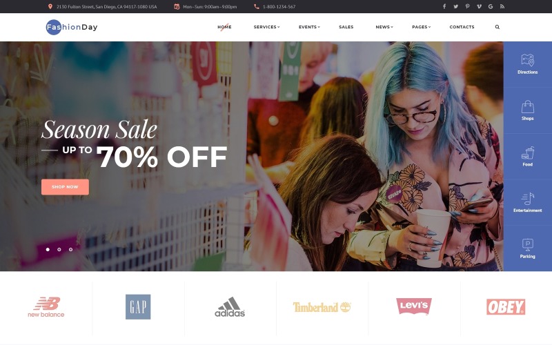 Fashion Day - Modewinkel HTML-websitesjabloon met meerdere pagina's