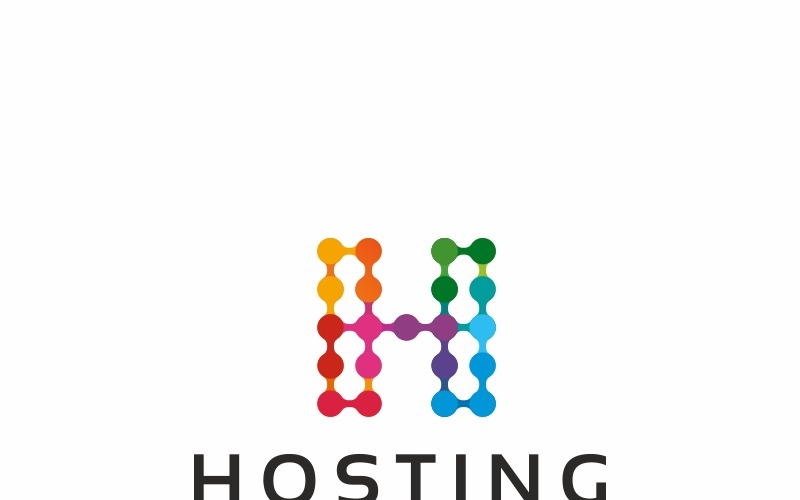 Download Шаблон логотипа "Hosting Logo Template" / Hosting Logo Template - Шаблон логотипа на тему графика broadcast company colorful creative media design digital app entertainment fashion h letter h logo internet mobile multimedia apps online
