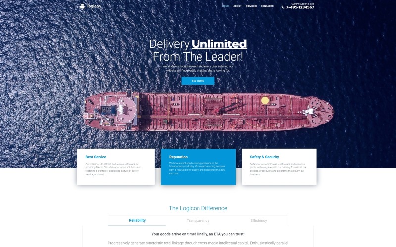 транспортные услуги отзывчивая тема wordpress elementor