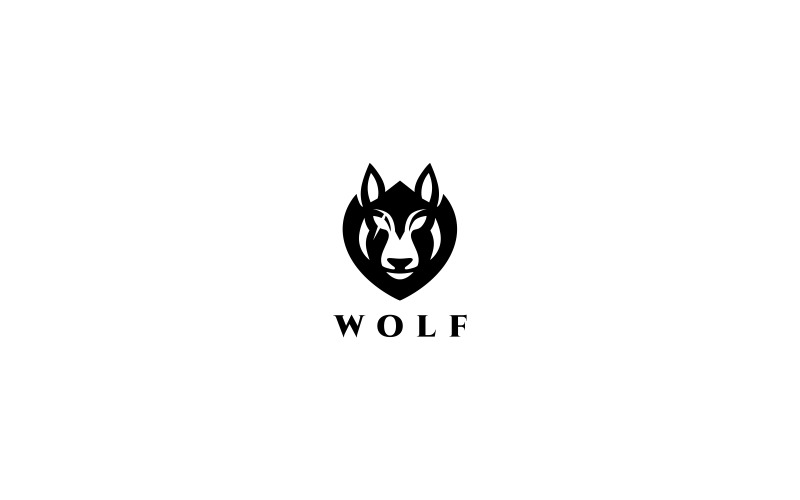 Modello di logo di lupo