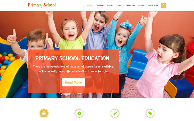 Начальная школа - PSD шаблон начальной школы для детей