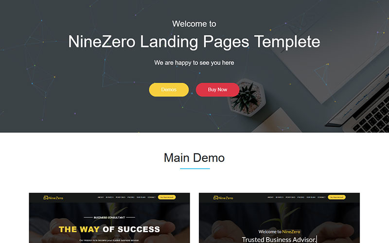 NineZero - Finance & Business HTML5 Mall för målsidans mall