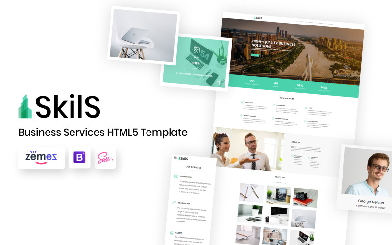 Skils - Business Services HTML-målsidesmall
