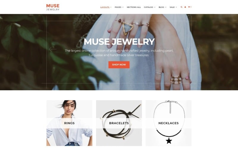 Адаптивная Shopify тема Muse Jewellery Fashion