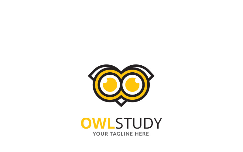 Baykuş Çalışması Logo Şablonu