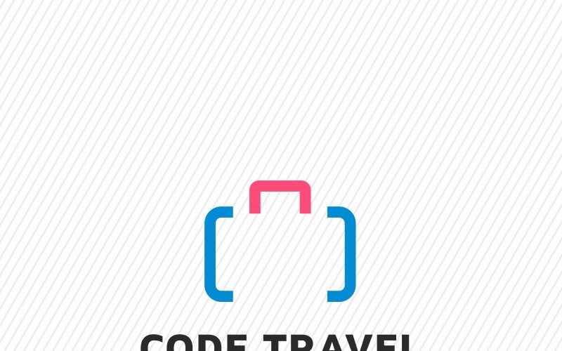 Download Шаблон логотипа "Code Travel Logo Template" / Code Travel Logo Template - Шаблон логотипа на тему графика agency app bag pack beach blue briefcase business case drive fast flight fly holiday hotel logo template motel plan resort