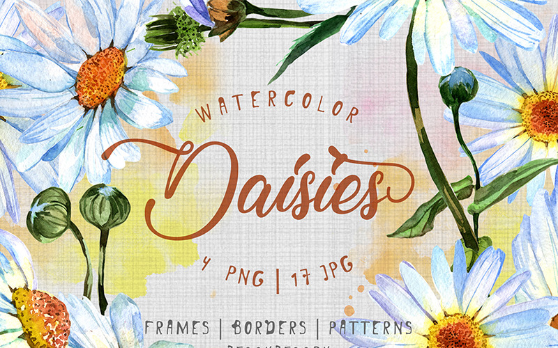 Download Иллюстрация "Cool Watercolor Daisies PNG Set - Illustration" / Cool Watercolor Daisies PNG Set - Illustration - Иллюстрация на тему графика watercolor illustration delicate drawing background colorful drawn paint leaf plant wildflower cool white daisy seasonal foliage flower sprout stem textile