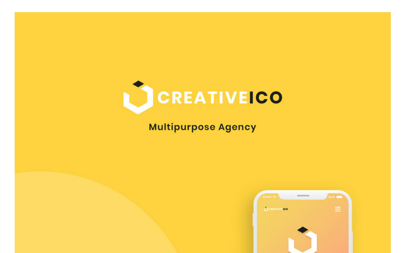 Creativeico - PSD шаблон многоцелевого креативного агентства для веб-сайта