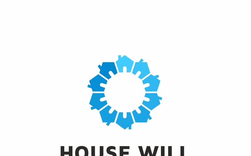 Download Шаблон логотипа "House Will Logo Template" / House Will Logo Template - Шаблон логотипа на тему графика building decor fix home lighting house light indoor moon out door property real estate rent sun yellow