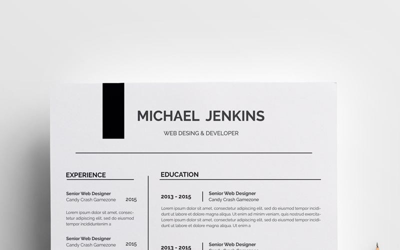 Download Резюме "Michael Jenkins Resume Template" / Michael Jenkins Resume Template - Резюме на тему графика clean,resume,design,writing,cover,letter,instant,download,for,mac,cv,template,infographic,minimal,swiss,creative,photo,photoshop,psd,word