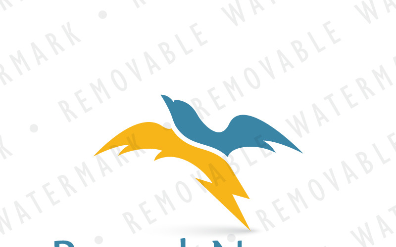 Plantilla de logotipo de pájaro relámpago