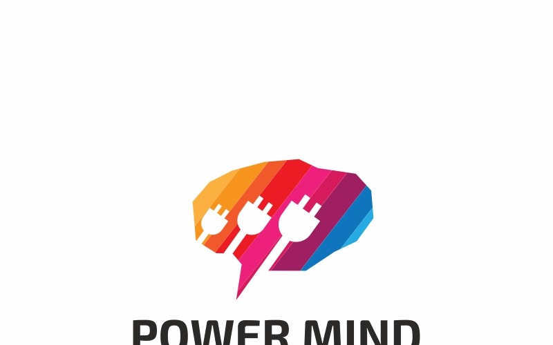 Download Шаблон логотипа "Power Mind Logo Template" / Power Mind Logo Template - Шаблон логотипа на тему графика brain brainstorm brand bussiness chat communication connect contact creative head idea innovation lamp light link minimal modern network people psd